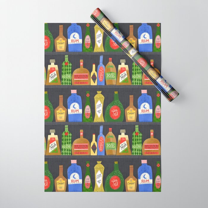 Bar Cart Art Wrapping Paper by Michele Norris