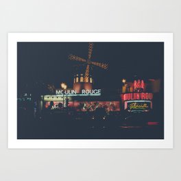 Moulin | Rouge | Paris at night #2 Art Print