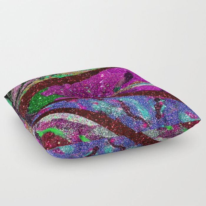 Peacock Mermaid Lavender Abstract Geometric Floor Pillow