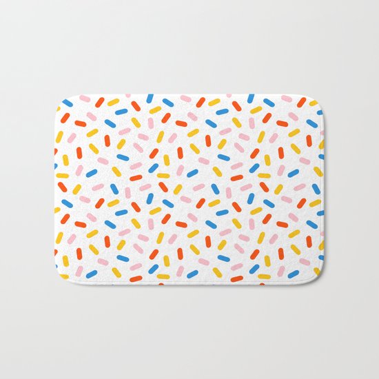 Livin' It - abstract pattern minimal modern primary colors pantone gender neutral retro throwback Bath Mat