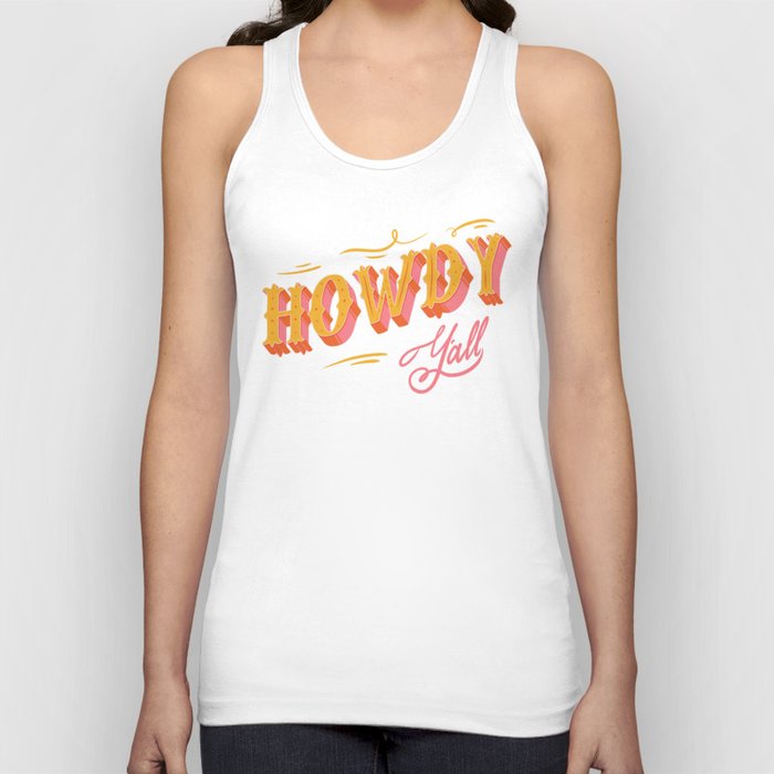 Howdy Y'all | Yellow Orange Blue Tank Top