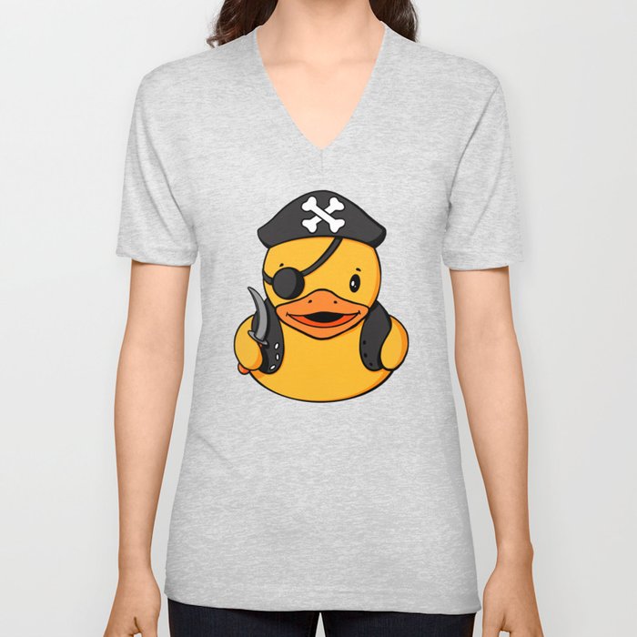 Pirate Rubber Duck V Neck T Shirt
