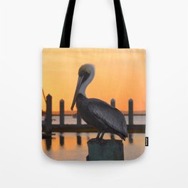 sunset pelican Tote Bag