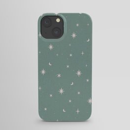 Starry night mystical sage green iPhone Case