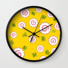 Cute Kamaboko Pattern Wall Clock