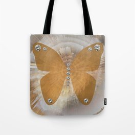 Golden Butterfly with Diamonds Tote Bag