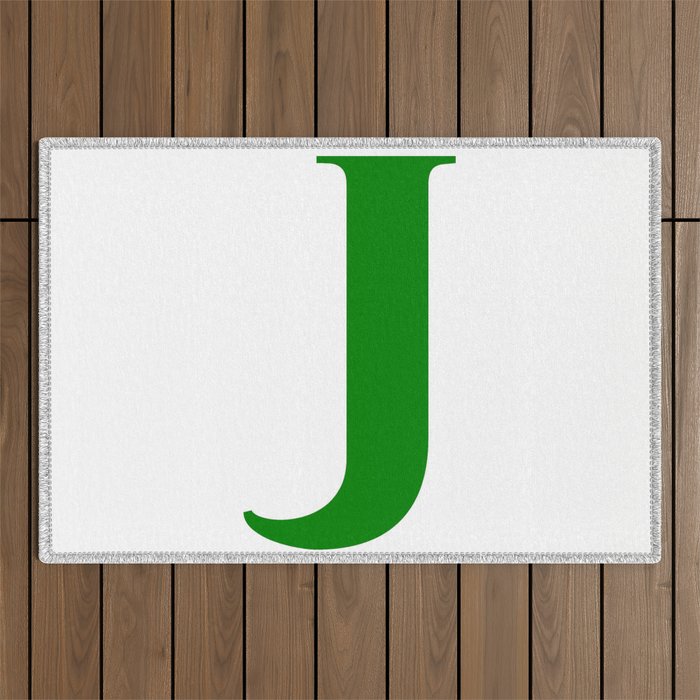 J MONOGRAM (GREEN & WHITE) Outdoor Rug