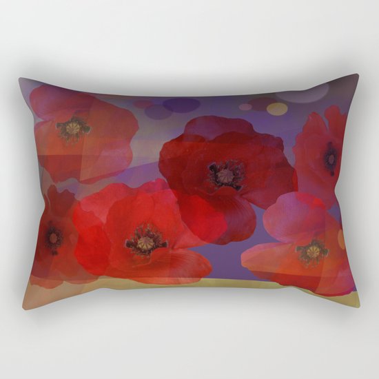 Summer promise with red poppies Rectangular Pillow