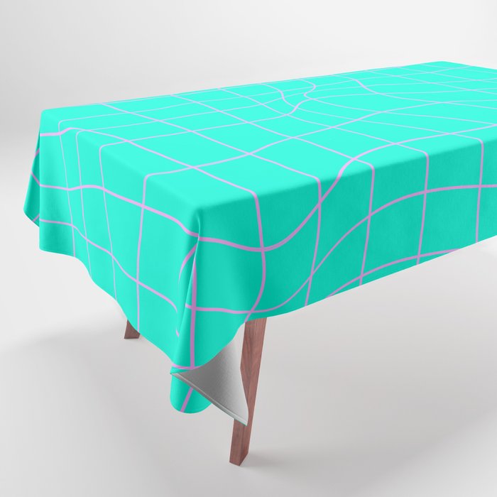 trippy grid 5 Tablecloth