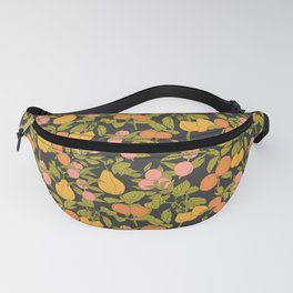 Citrus Illustrations on Charcoal Fanny Pack
