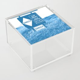 Undertow Lifeguard Pacific Ocean Surf Sand Dunes Beach Nautical West Coast Blue Northwest Acrylic Box