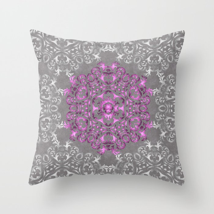 Mandala Pattern with Glitters II Throw Pillow