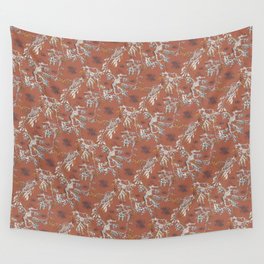 Water Swingers in Beach Sand ( leafy sea dragon pattern in coral ) Wall Tapestry