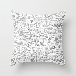 Physics Equations on Whiteboard Throw Pillow