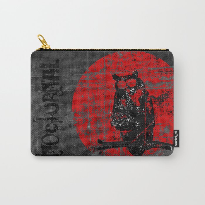 Nocturnal - Grunge Owl Carry-All Pouch