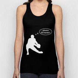Volleyball sweeper saying please hit harder Unisex Tank Top