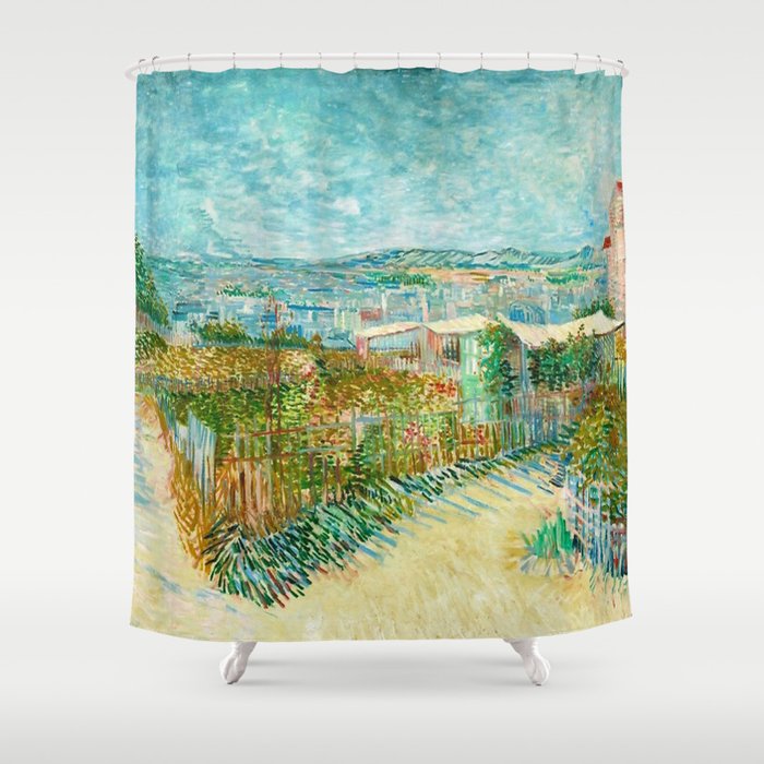 Vincent van Gogh Montmartre, Behind the Moulin de la Galette, Paris, July 1887 Shower Curtain