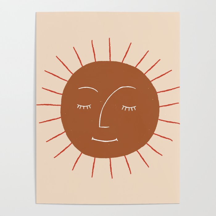 Minimalist Sun Face Poster