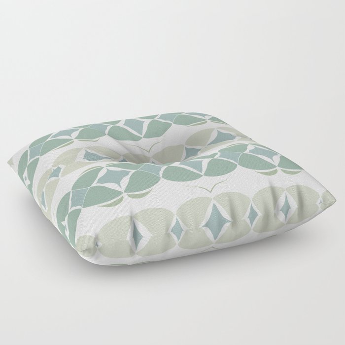 Modern abstract big weave pattern – green Floor Pillow