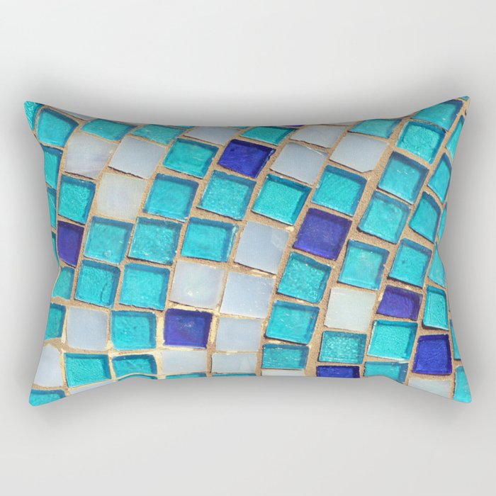 Blue Tiles - an abstract photograph. Rectangular Pillow