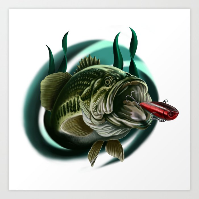 Bass fishing Art Print