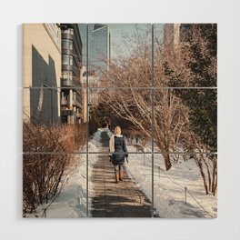 New York City | Walking in the Park Wood Wall Art