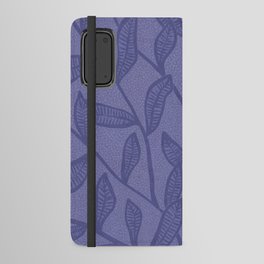 Very Peri Patterned Leaves Android Wallet Case