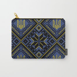 Ukrainian colors tricot style art for home decoration. Carry-All Pouch