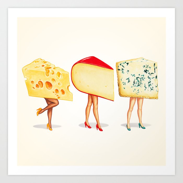 Cheese Pin-Ups Art Print