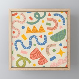 Abstract vintage colorful geometric shape art print pattern Framed Mini Art Print