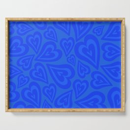 Retro Love Swirl - Bright True Blue Serving Tray