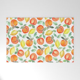 Watercolor Peaches & Lemons Welcome Mat