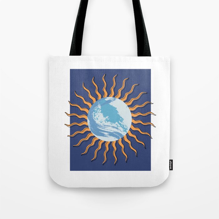 BLUE Earth Sun Tote Bag