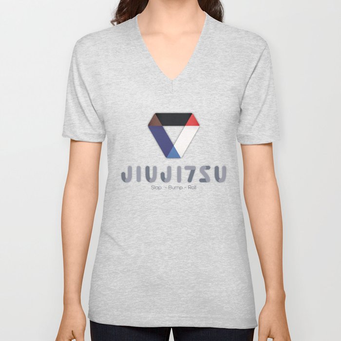 Jiujitsu Slap Bump Roll Unisex V Neck By Tanyalamillo - 