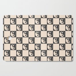 Yin Yang Check, Checkerboard Black and White  Cutting Board