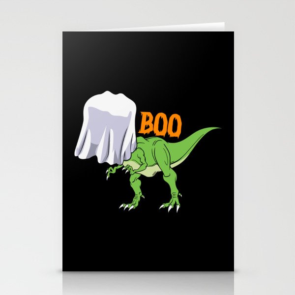 Halloween Ghost T-Rex Funny Boo Dinosaur Stationery Cards