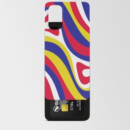 New Groove Retro Swirl Abstract Pattern in Navy Blue, Red, Yellow, and White Android Card Case
