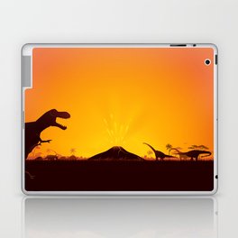 Dinosaurs with volcano  Laptop Skin