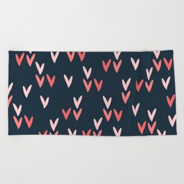 Valentine Day Hearts All Over Beach Towel
