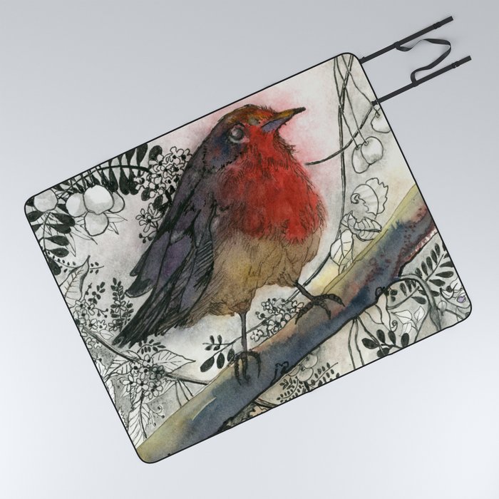 Just Be: Robin Red-Breast Picnic Blanket