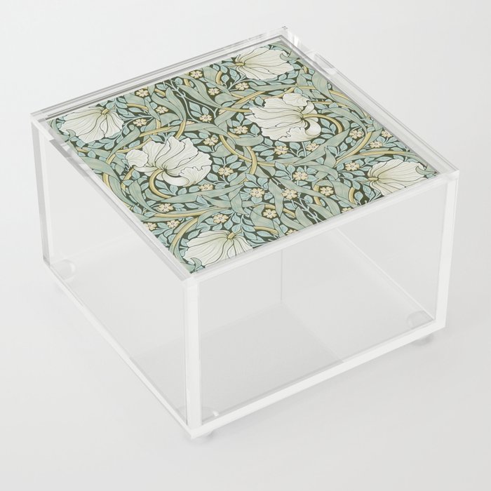 William Morris - Pimpernel Art Print, Vintage Museum Exhibition Art, Botanical Floral Pattern Acrylic Box