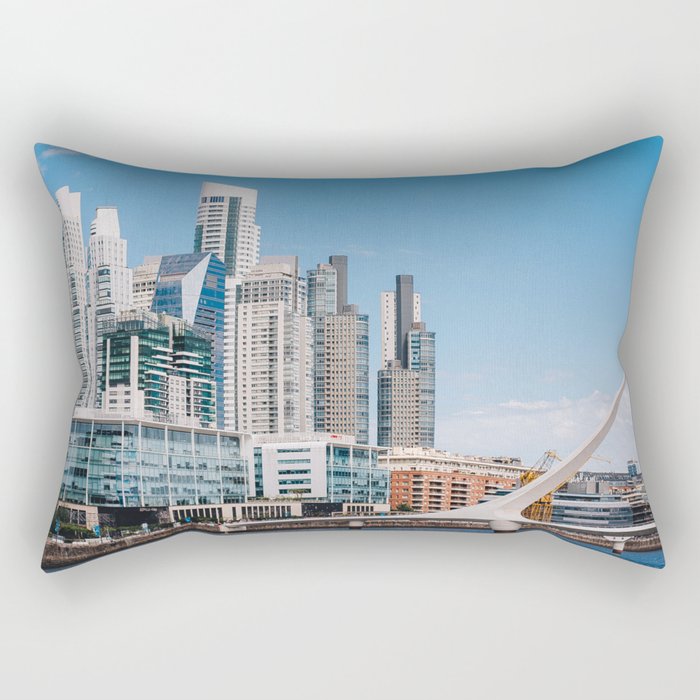 Argentina Photography - Puente De La Mujer In The Center Of Buenos Aires Rectangular Pillow