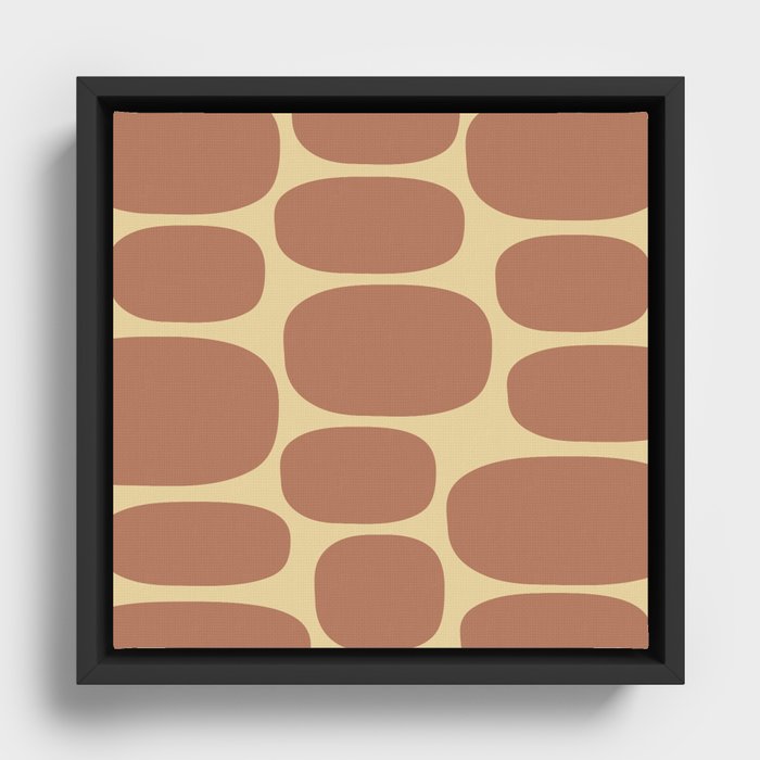 Modernist Spots 259 Brown and Tan Framed Canvas
