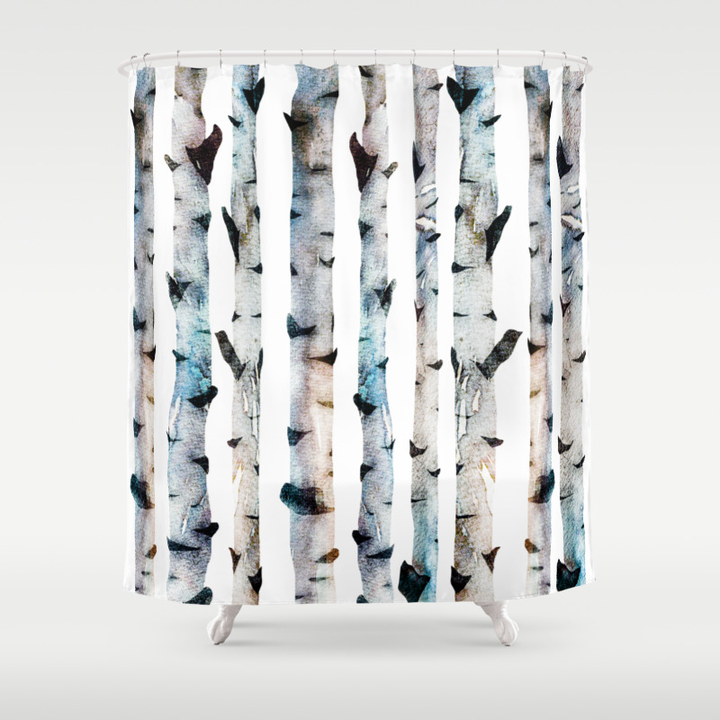 New Birch Trees Forest Shower Curtain By Rodrigomffonseca Society6