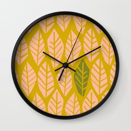 Cozy collection: mix and match Nordic leaves mustard blush Wall Clock