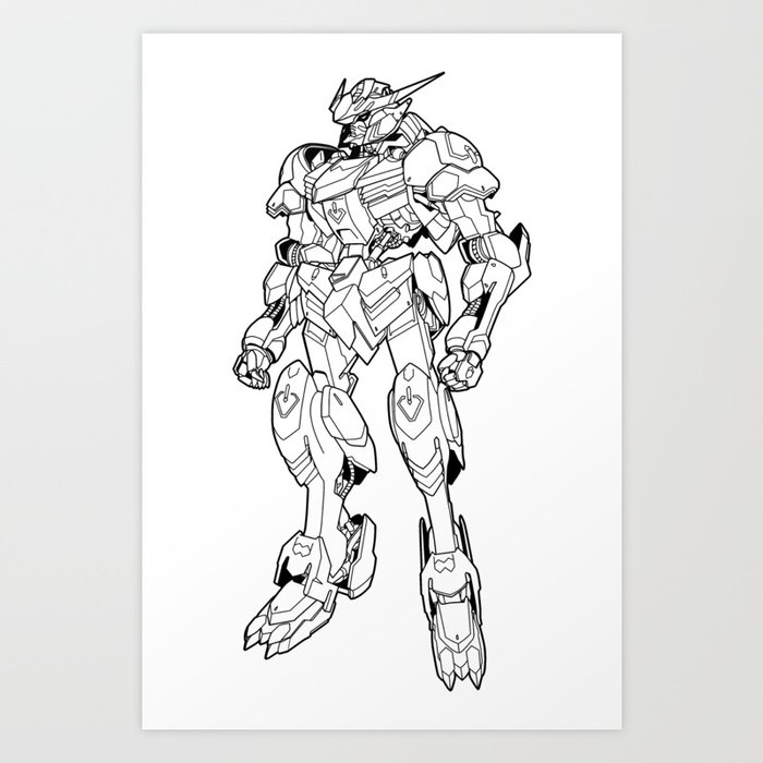 Gundam Barbatos Outline Black Art Print By Mossloves Society6 For details about items from this series, please see the gundam universe special page. gundam barbatos outline black art print by mossloves