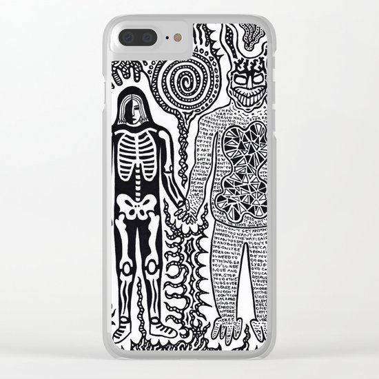 I was in a skeleton suit holding your hand... then I woke up / In honour of Donnie Darko Clear iPhone Case