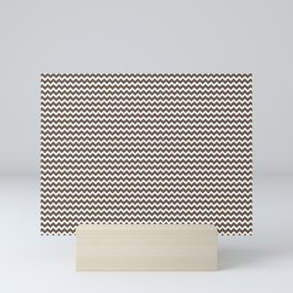 Chevron Zigzag Horizontal Lines Benjamin Moore 2019 Accent Color Mustang Brown 2111-30 on Pure White Mini Art Print