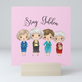 Stay Golden in Soft Pink  Mini Art Print