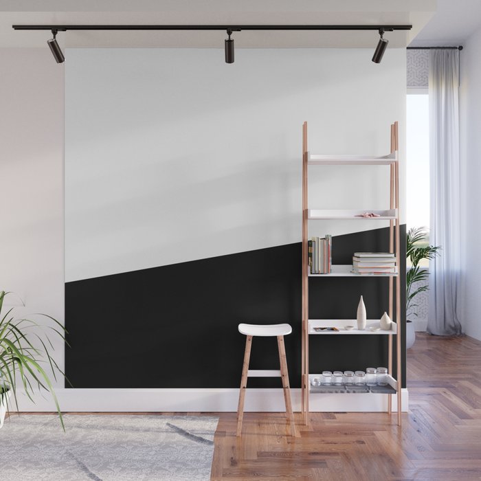 Stripe Block (white/black) Wall Mural